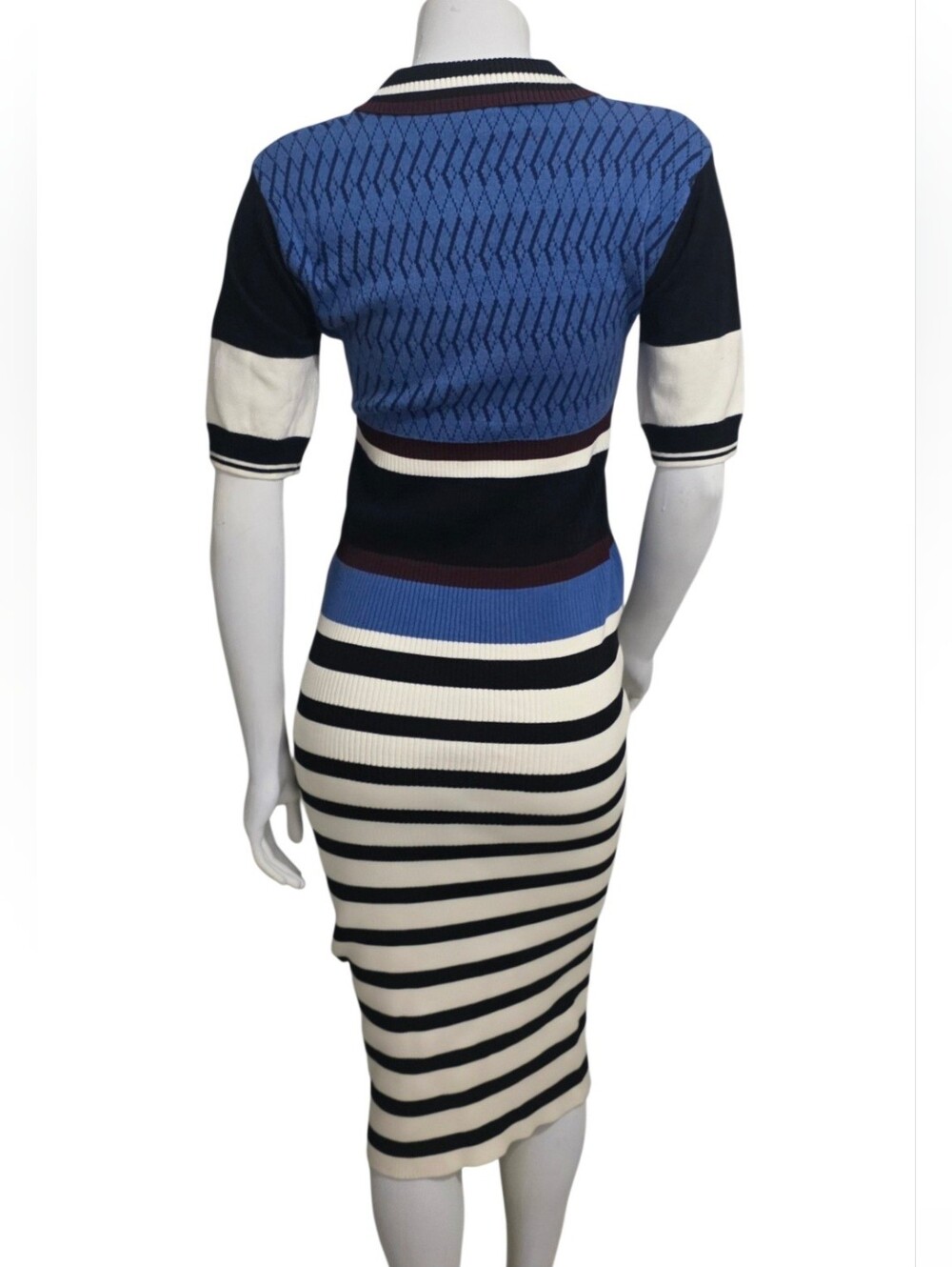 Fred Perry Blue, Black & Cream Striped Polo Dress Size 4 NWOT - Picture 5 of 14